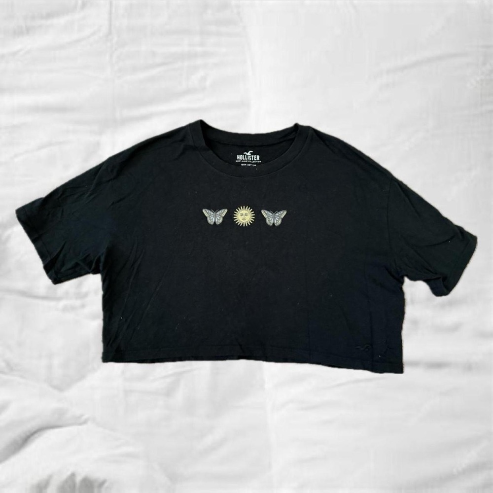 Hollister Black Crop Boxy T-Shirt